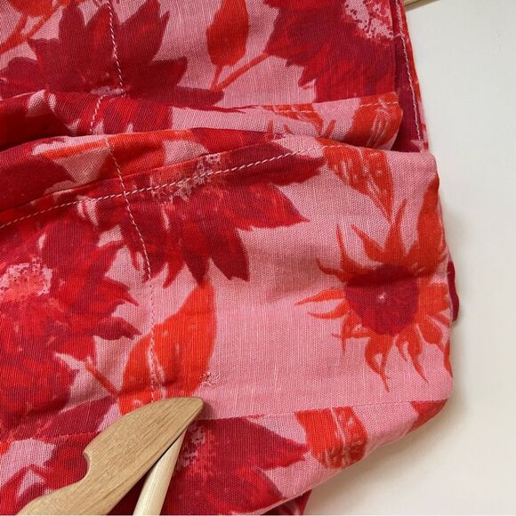 Free People Dress Altura Babydoll Minidress Floral Pink Red Size Large - Picture 9 of 16